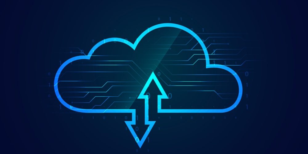 digital cloud computing futuristic background for cyber service vector